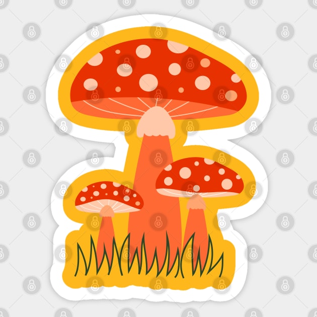 Three toadstools 1 Sticker by grafart